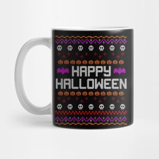 Ugly Happy Halloween Pumpkin Face Skull Witch Bat Spooky Mug